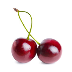 Fresh cherry fruit isolated on white background