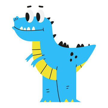Cute baby tyrannosaurus vector cartoon illustration isolated on a white background.