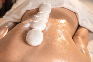 wellness center young woman massage Mineral Stone