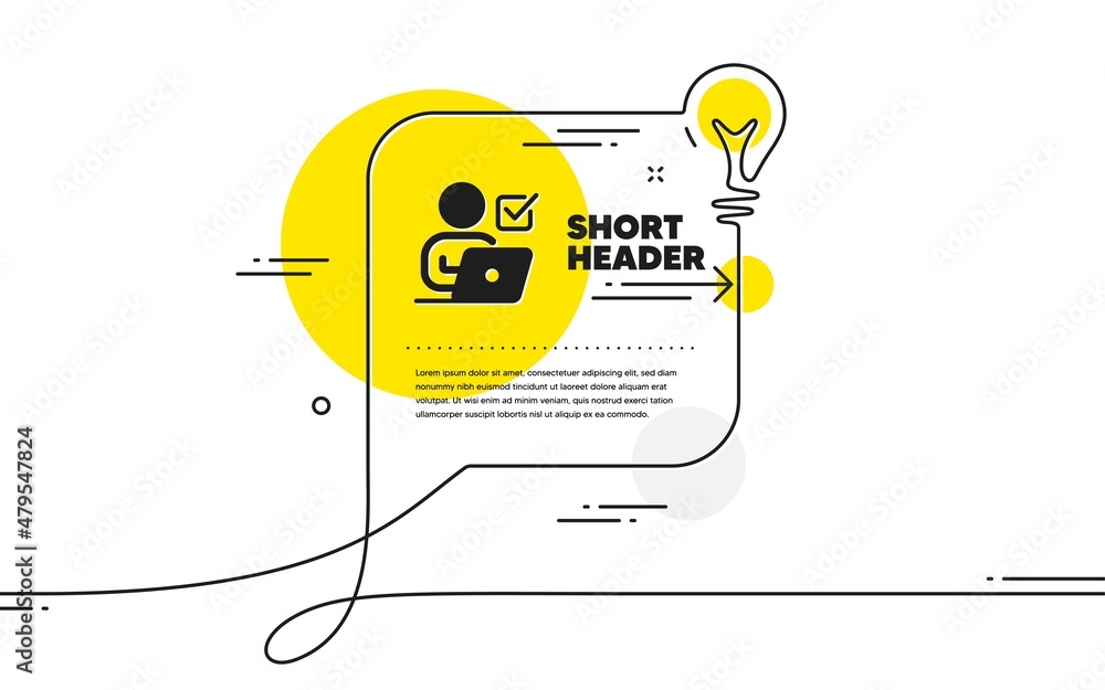 Poster online voting simple icon. continuous line idea chat bubble banner. internet vote sign. web election