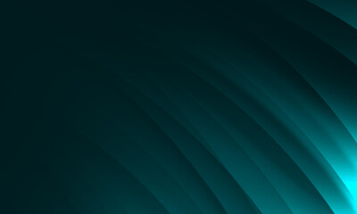 Abstract wave Teal green black dark gradient geometric background.Curved lines graphic design.