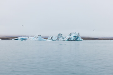 A iceberg in Iceland. A iceberg flowing into the Jokulsarlon lagoon, detached from the glacier's front.