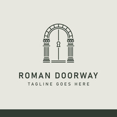 Fototapeta premium Roman Doorway Ancient Building interior architecture Logo Design Vector