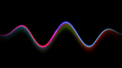 Sound wave line multicolor music abstract background. Neon light curved with colorful graphic design.