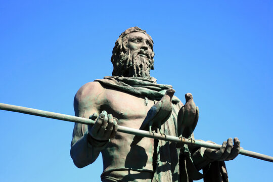 Guanches chief Anaterue statue at Candelaria Tenerife Canary Islands Spain who were the original aboriginal Berber inhabitants and is a popular travel destination tourist landmark attraction