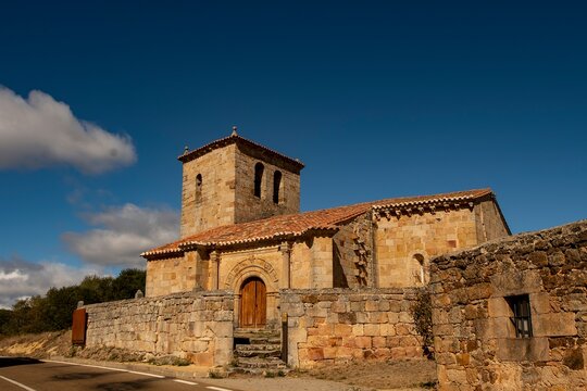 Romanesque church of Santiago Apostol in Cezura in Palencia.
