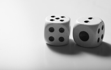 dice on a white background