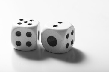 dice on a white background