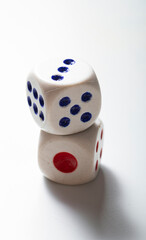 two dice on a table