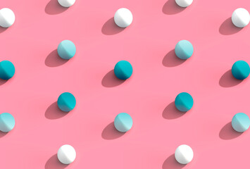 Pattern with Eggs on Pink Background.