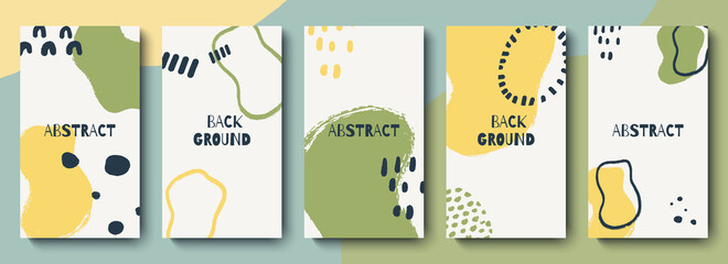 Trendy set of templates for social media. Abstract background for social media stories. Editable vector illustration.