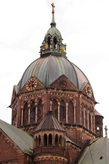 Fototapeta premium Munich,Germany,12,20,2021. The Saint Luke's Church, largest Protestant church in Munich, southern Germany, Bavaria, Europe. 