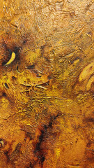 Square texture of painted wall in yellow red abstraction