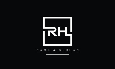 RH, HR, R, H abstract letters logo monogram