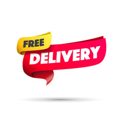 Free Delivery Shopping Vector Label