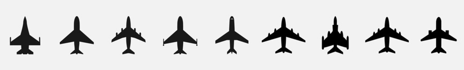 Airplane icon. Plane, Aircrafts flat style. Flight transport symbol. Stock vector illustration