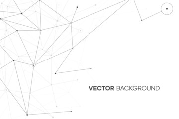Fototapeta premium White black network background with plexus line and circle. Web concept illustration. Minimal scientific texture