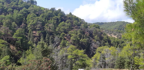 view of the mountains Rhodos Greece
