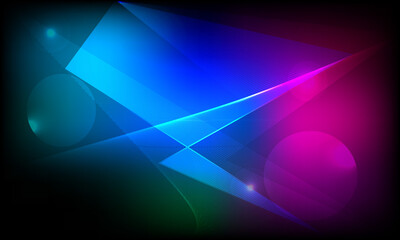 Fototapeta premium vector illustration with neon glowing lines on dark background
