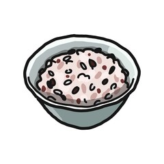 茶碗に入った雑穀ご飯のイラスト。