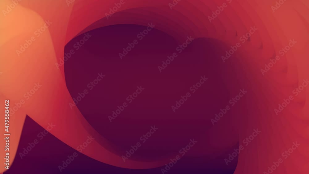 Poster Colorful tunnel of pink wavy lines with depth of field 3d render loop animation