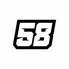 Racing number 58 logo design