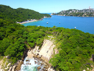 Aerial view of the love beach in Roqueta island