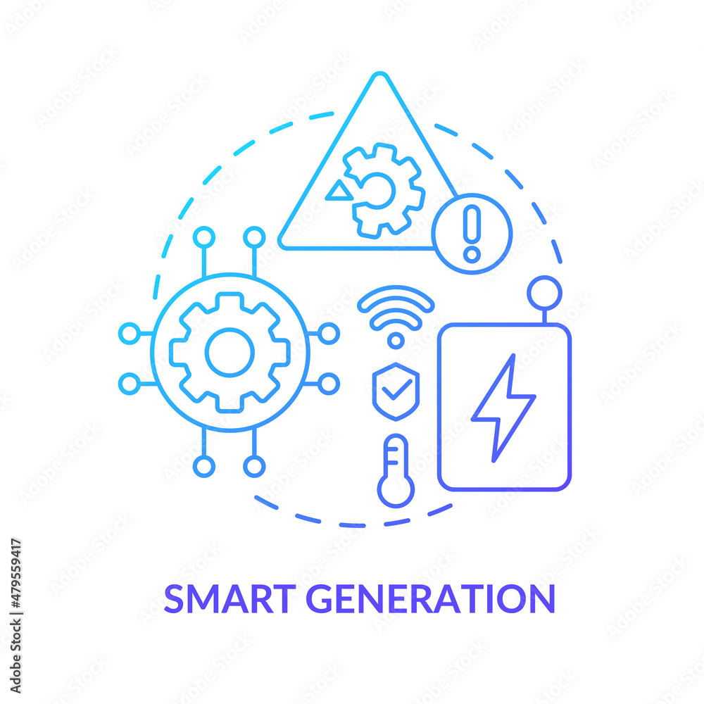 Poster smart generation blue gradient concept icon. possibilities of intelligent grids system abstract idea