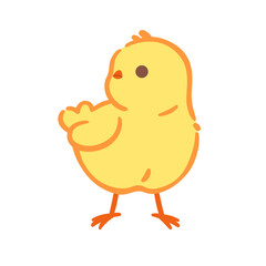 Cute chick. Contour vector illustration.