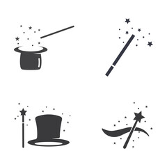 magic wand icon logo vector illustration design template