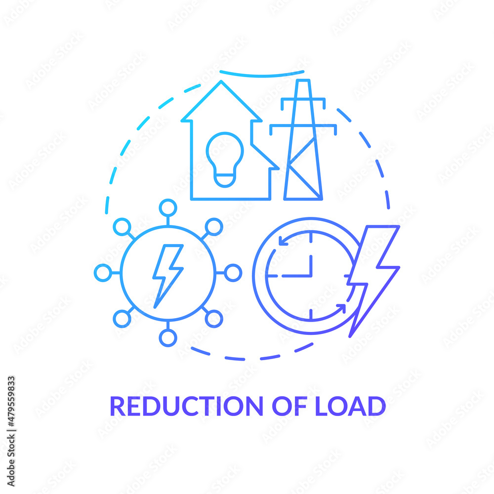 Aufkleber reduction of load blue gradient concept icon. applications of smart grid network abstract idea thin 