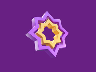 3D Rendering Ramadan Icon islamic decoration