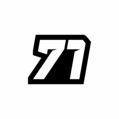 Racing number 71 logo design