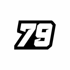 Racing number 79 logo design