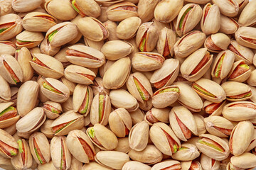 Pistachios pattern viewed from above. Top view
