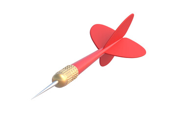 Single dart isolated on white background. 3d render