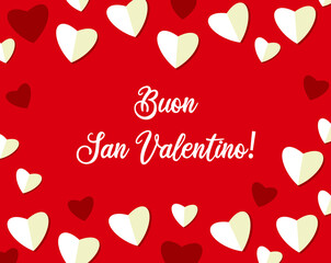 Happy Valentines Day card vector illustration. Italian Buon Valentino card vector illustration.