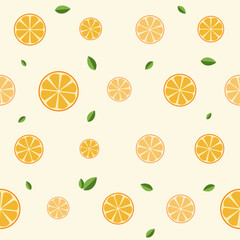 seamless vector pattern with sliced oranges background poster