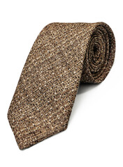 Brown silk tie isolated on white background
