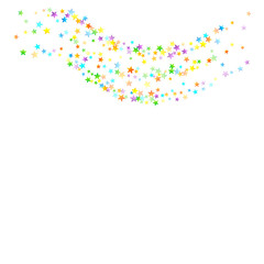 Rainbow Festive Confetti. Carnival Star Falling.