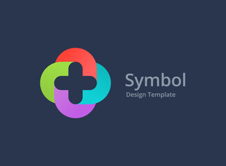 Cross or plus medical logo icon design template elements