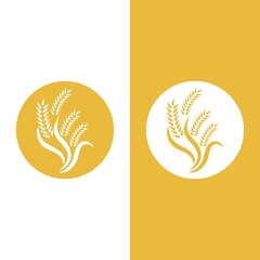 Wheat logo vector icon illustration