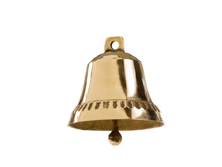 golden bell isolated on white background - obrazy, fototapety, plakaty