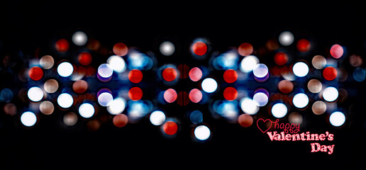 Happy Valentine's Day Celebration Text  Bokeh Lights Background  romance   love 