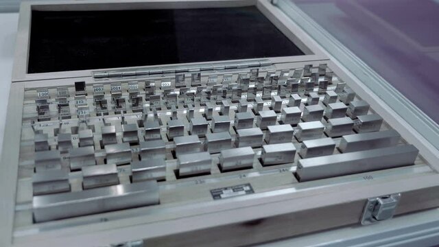 Gauge blocks - set of reference measures of length calibrate or set to the size of the measuring instrument (micrometer, gauge, indicator, sine ruler), various control production templates and devices