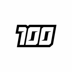 Fototapeta premium Racing number 100 logo design