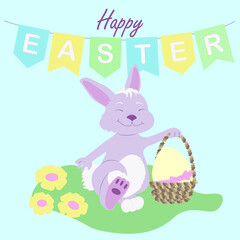 easter card with bunny