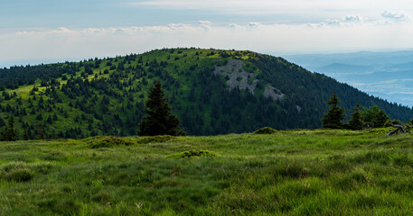 Fototapeta na wymiar Bridlicna hora hill in Jeseniky mountains in Czech republic