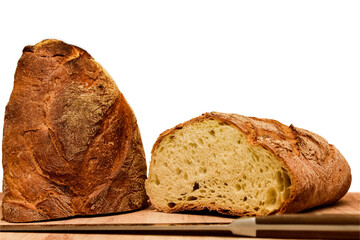 Bread on a Wooden Table isolated