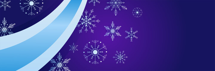 Winter Cool purple Snowflake design template banner